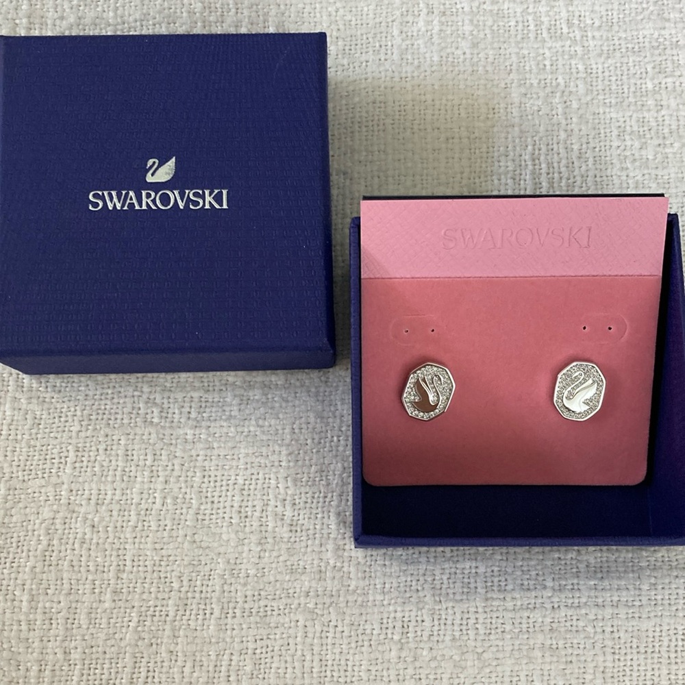 Swarovski Swan Earrings never worn